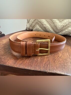 Coach Mens’s Brown Leather Belt Brown Size 36 Inches 90cm British Tan 7600 Brass